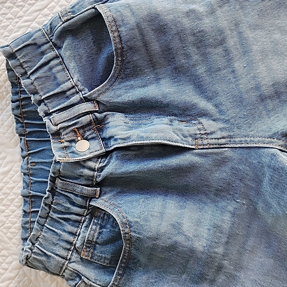 Blue jeans eladtic high rise cropped Skein size petite small